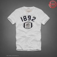 heren abercrombie korte tees 1892 football chief head wit On Sale Wholesale akrbf798